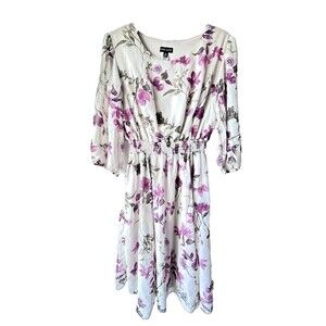 Womens floral coquete romantic chic dress long sleeve casual fresh mini size 12.